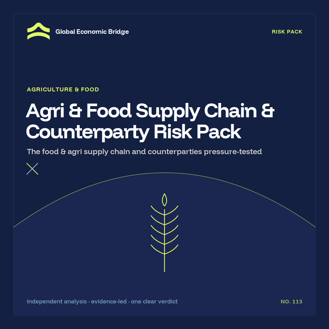Agri & Food Supply Chain & Counterparty Risk Pack, Global Economic Bridge