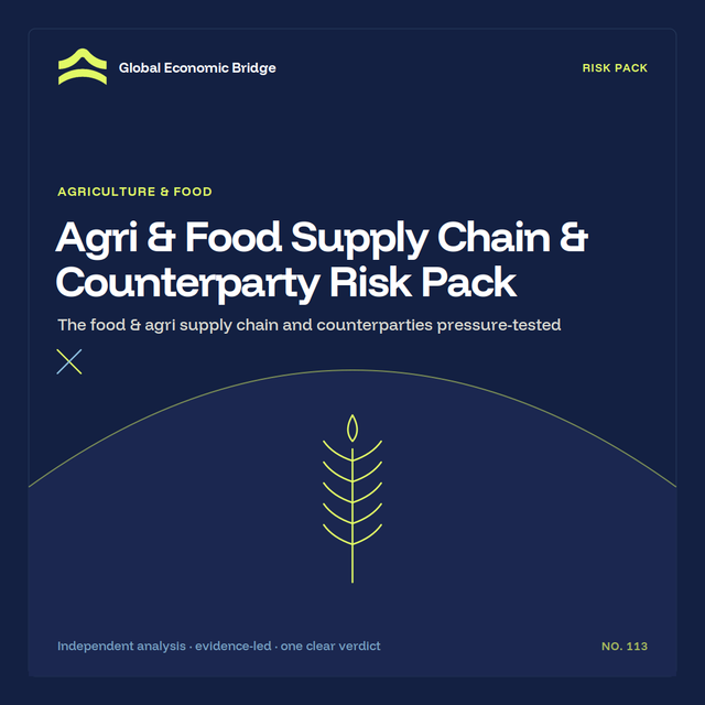 Agri & Food Supply Chain & Counterparty Risk Pack, Global Economic Bridge