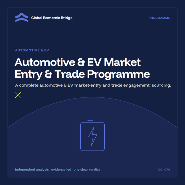 Automotive & EV Market Entry & Trade Programme, Global Economic Bridge