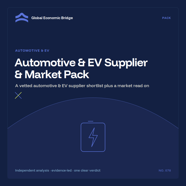 Automotive & EV Supplier & Market Pack, Global Economic Bridge
