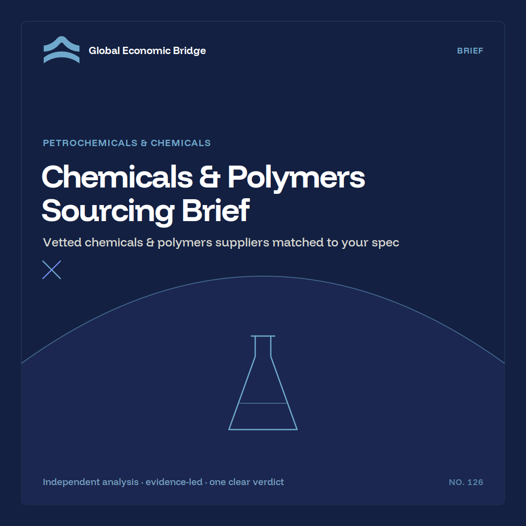 Chemicals & Polymers Sourcing Brief, Global Economic Bridge