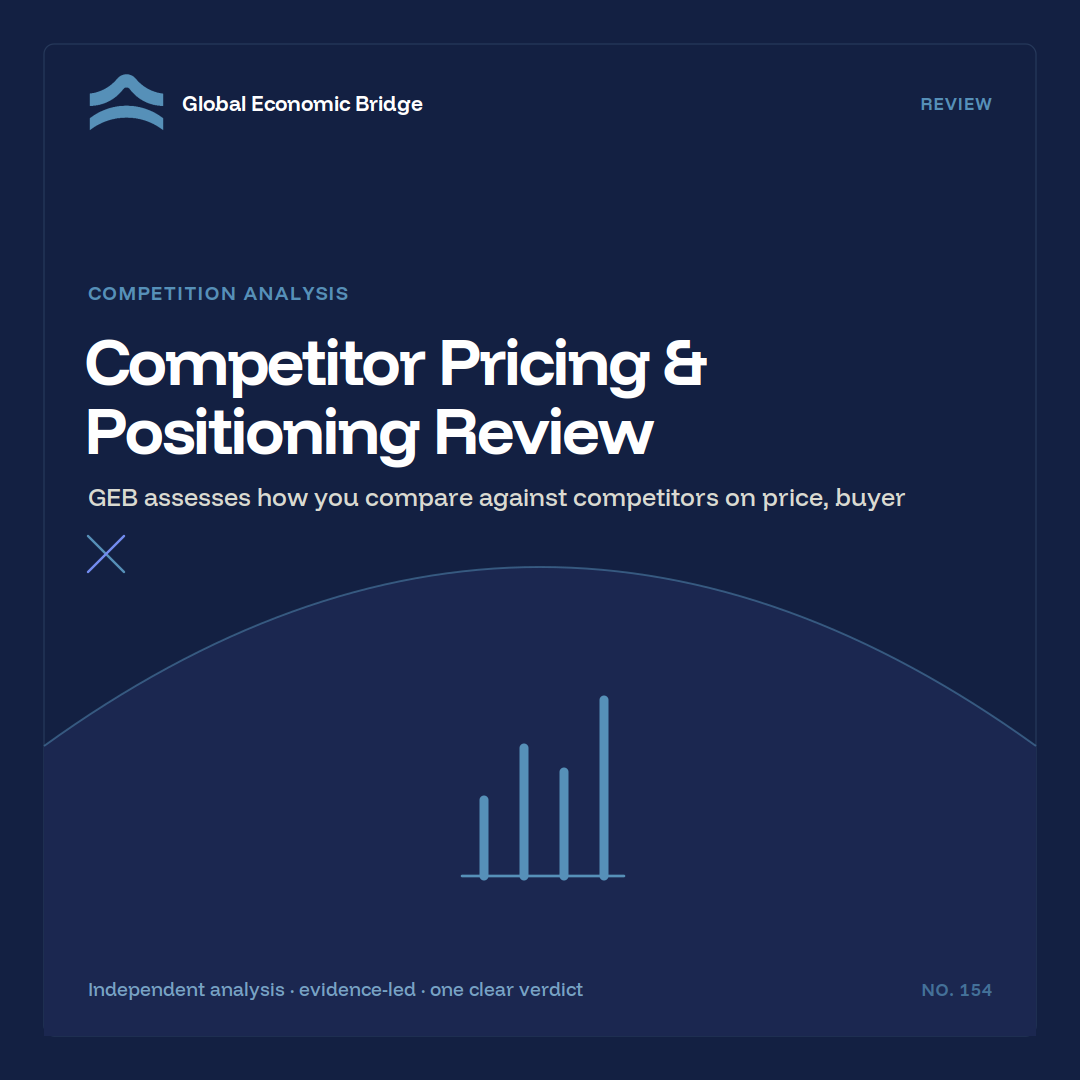 Competitor Pricing & Positioning Review, Global Economic Bridge