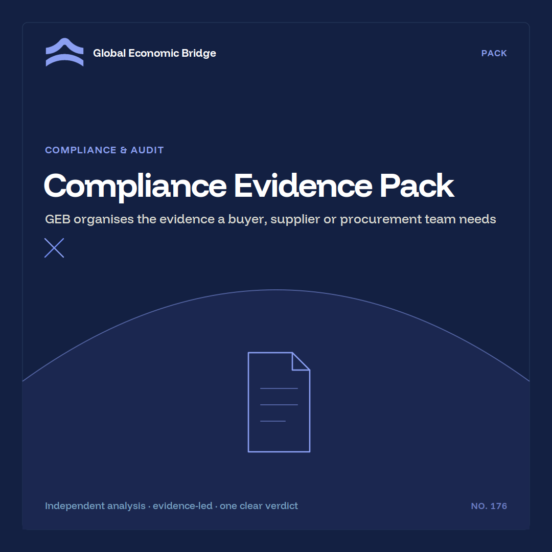 Compliance Evidence Pack, Global Economic Bridge