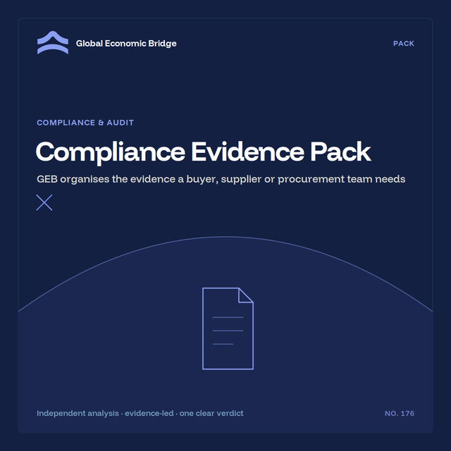 Compliance Evidence Pack, Global Economic Bridge