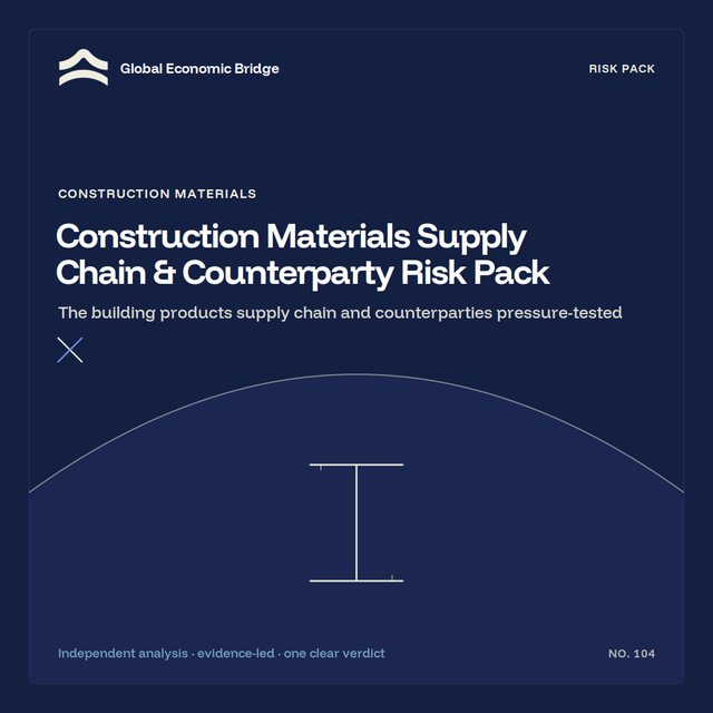 Construction Materials Supply Chain & Counterparty Risk Pack, Global Economic Bridge