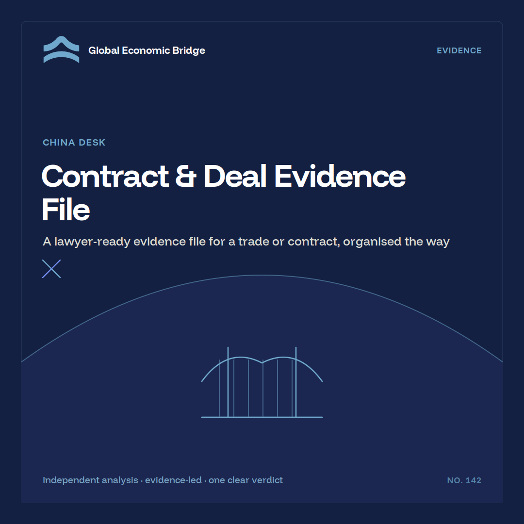 Contract & Deal Evidence File, Global Economic Bridge