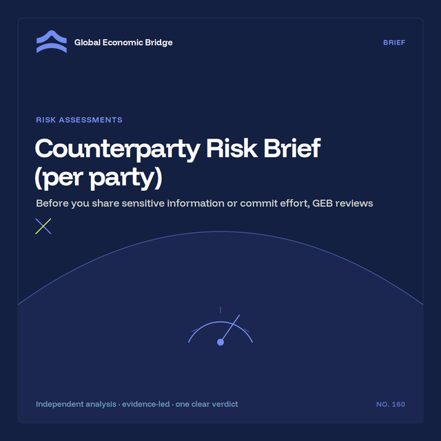 Counterparty Risk Brief (per party), Global Economic Bridge