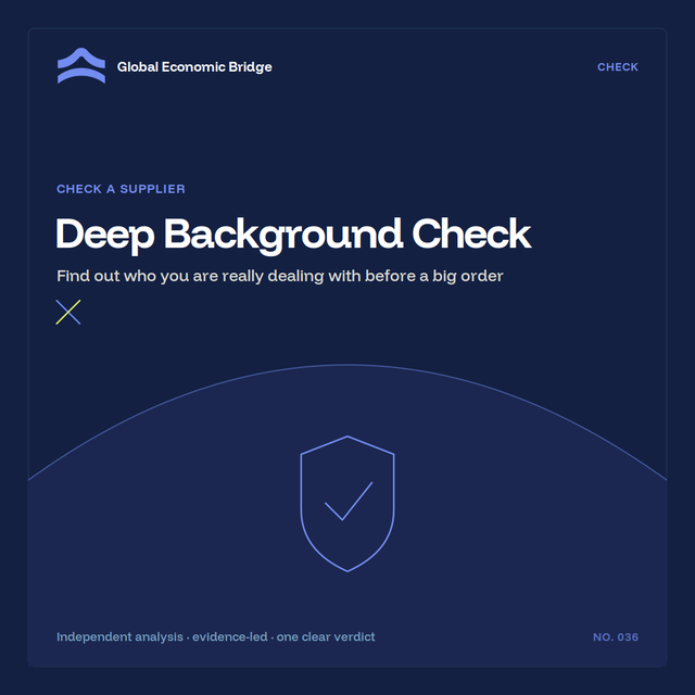Deep Background Check, Global Economic Bridge