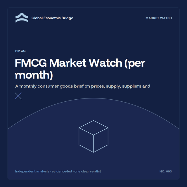 FMCG Market Watch (per month), Global Economic Bridge