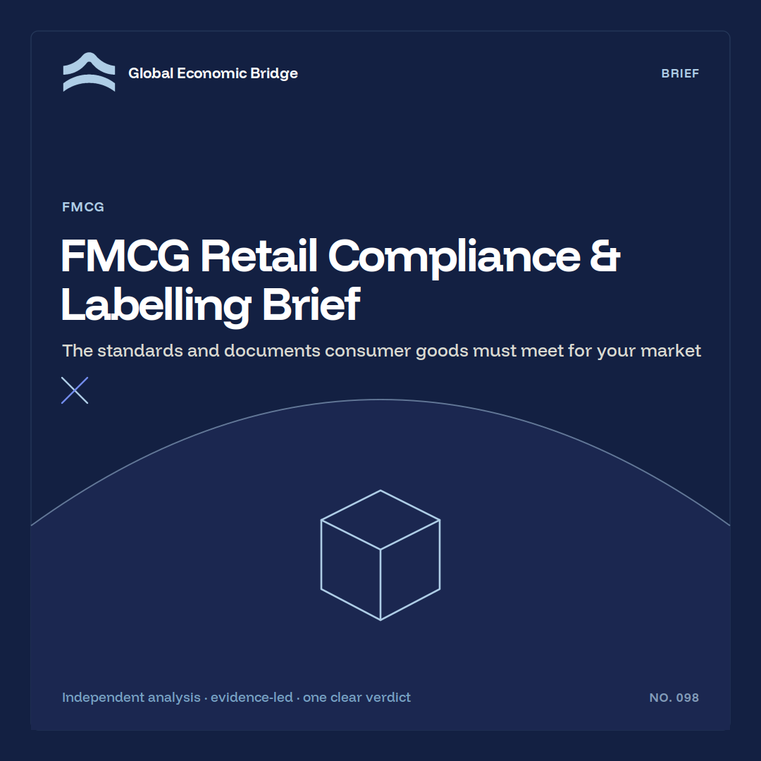 FMCG Retail Compliance & Labelling Brief, Global Economic Bridge
