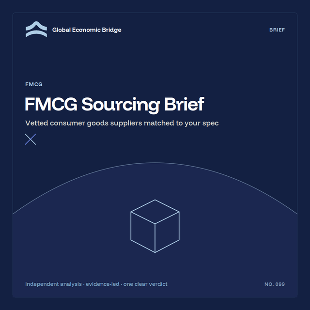 FMCG Sourcing Brief, Global Economic Bridge