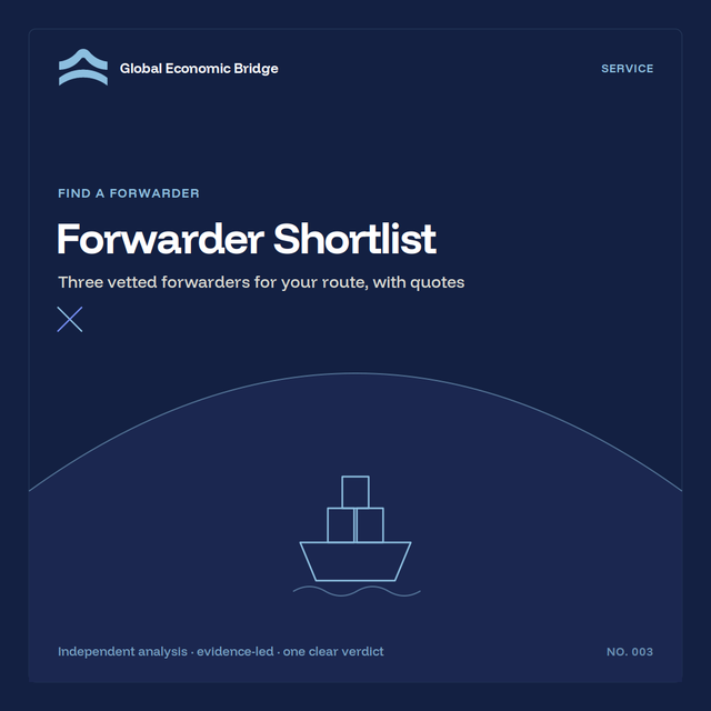 Forwarder Shortlist, Global Economic Bridge