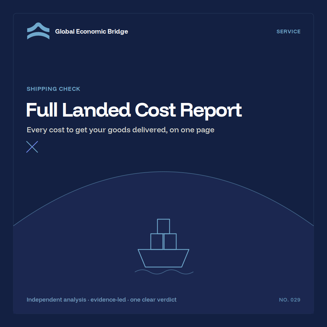 Full Landed Cost Report, Global Economic Bridge
