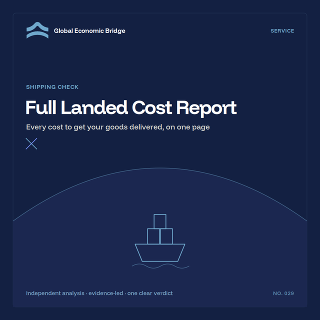 Full Landed Cost Report, Global Economic Bridge