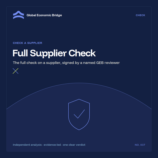 Full Supplier Check, Global Economic Bridge