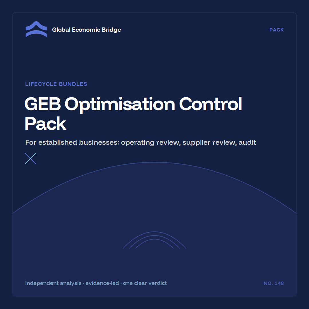 GEB Optimisation Control Pack, Global Economic Bridge