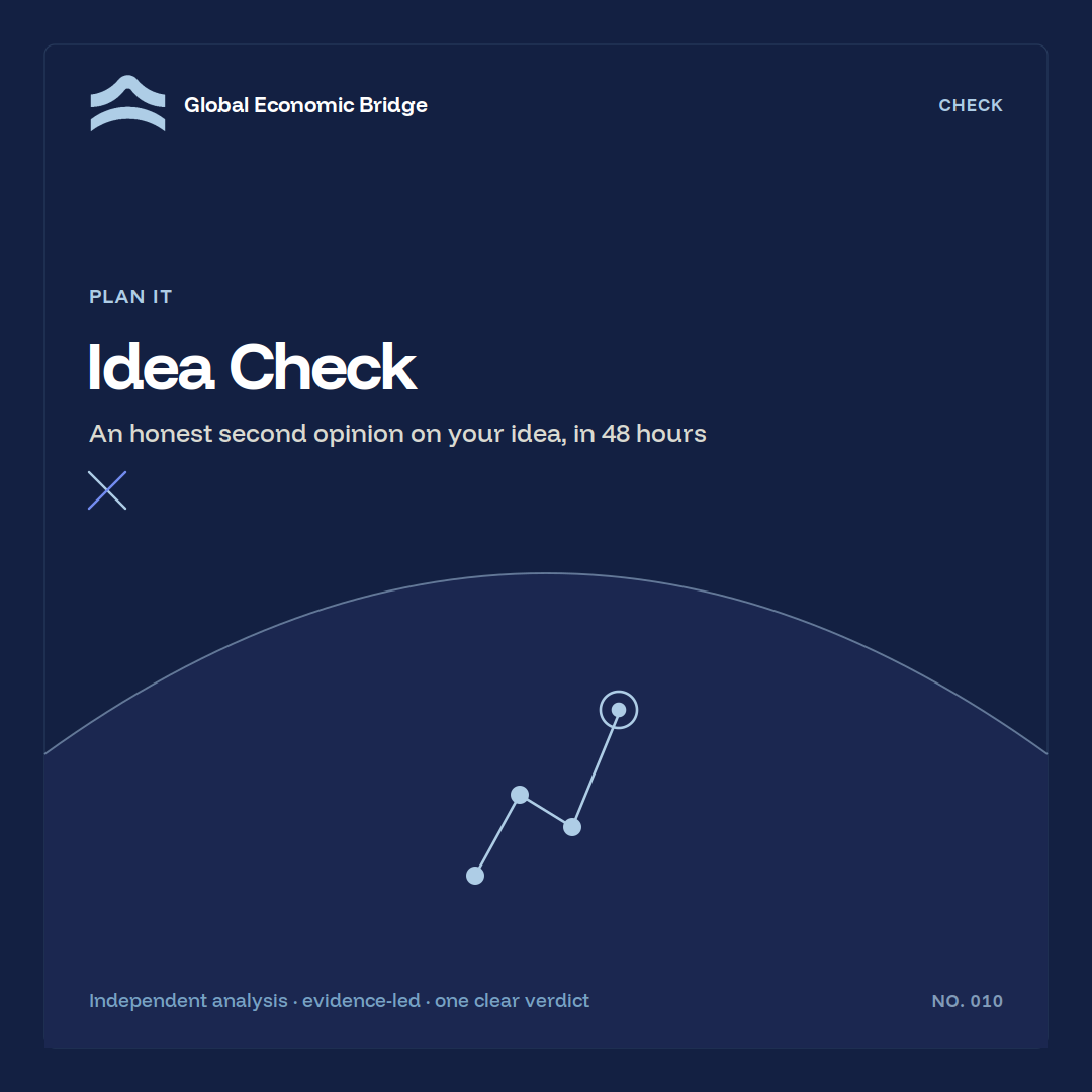 Idea Check, Global Economic Bridge