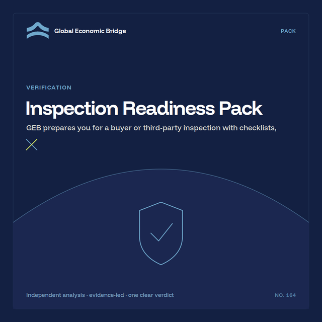 Inspection Readiness Pack, Global Economic Bridge