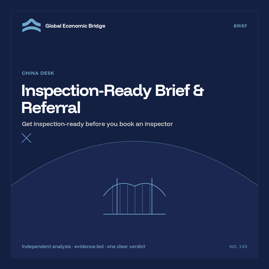 Inspection-Ready Brief & Referral, Global Economic Bridge