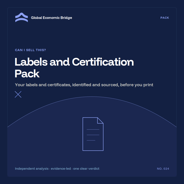 Labels and Certification Pack, Global Economic Bridge
