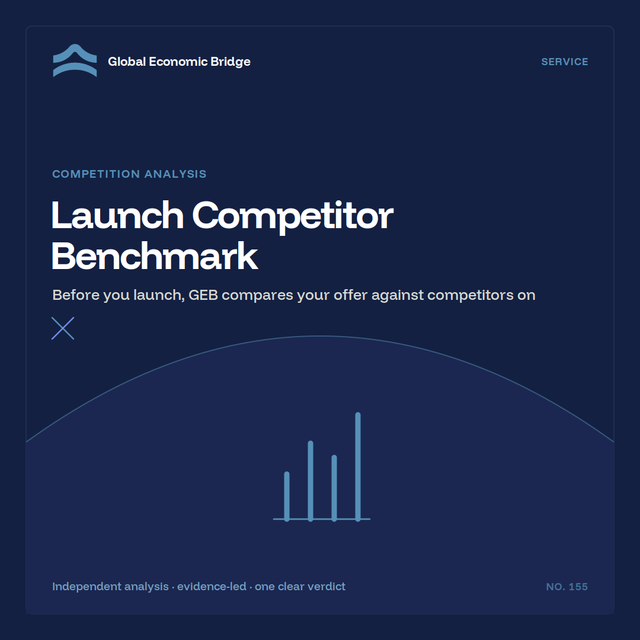 Launch Competitor Benchmark, Global Economic Bridge