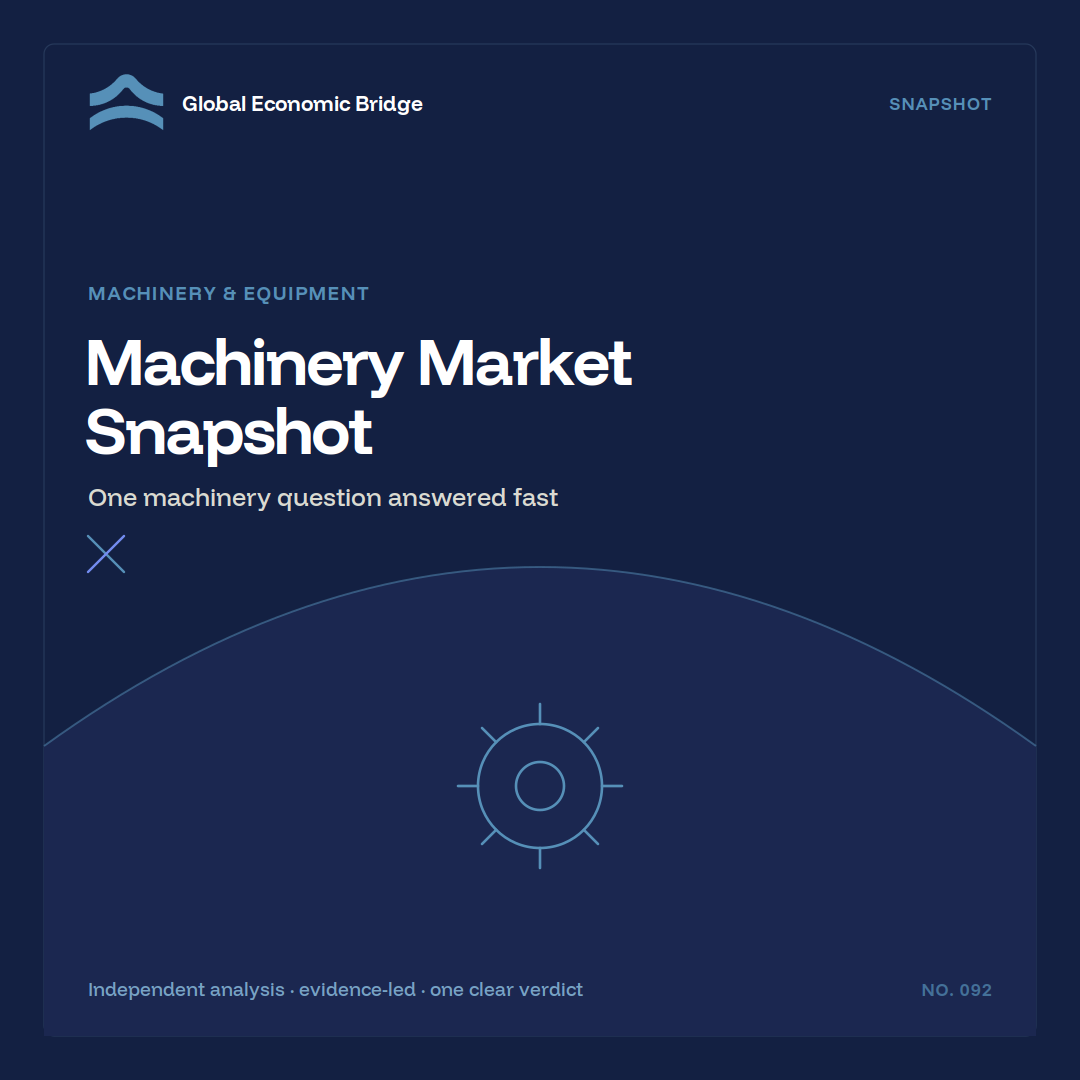 Machinery Market Snapshot, Global Economic Bridge