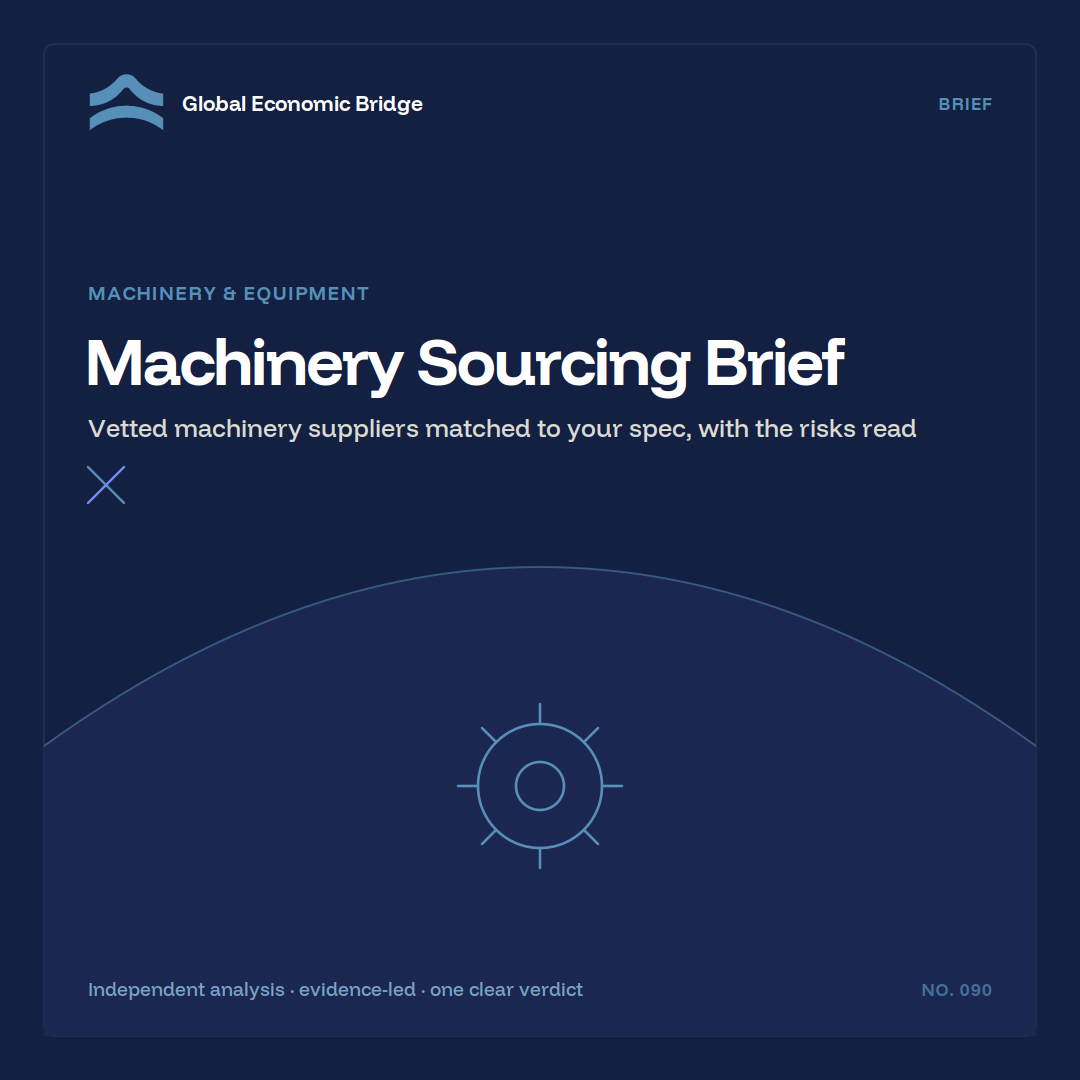 Machinery Sourcing Brief, Global Economic Bridge