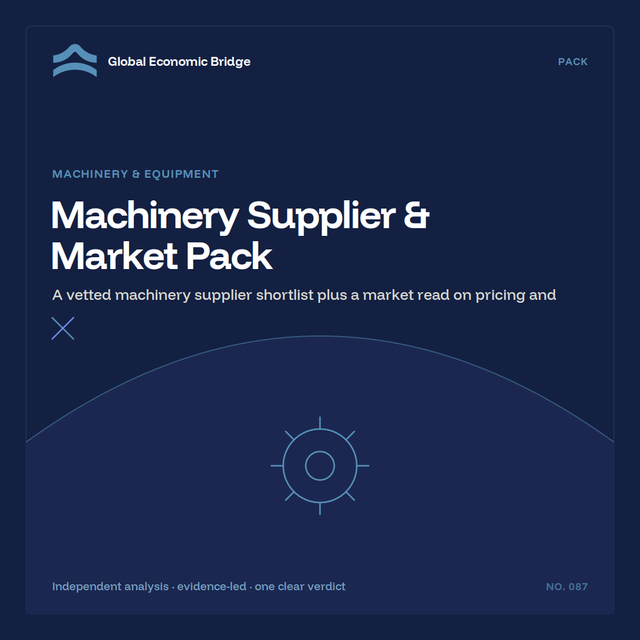 Machinery Supplier & Market Pack, Global Economic Bridge