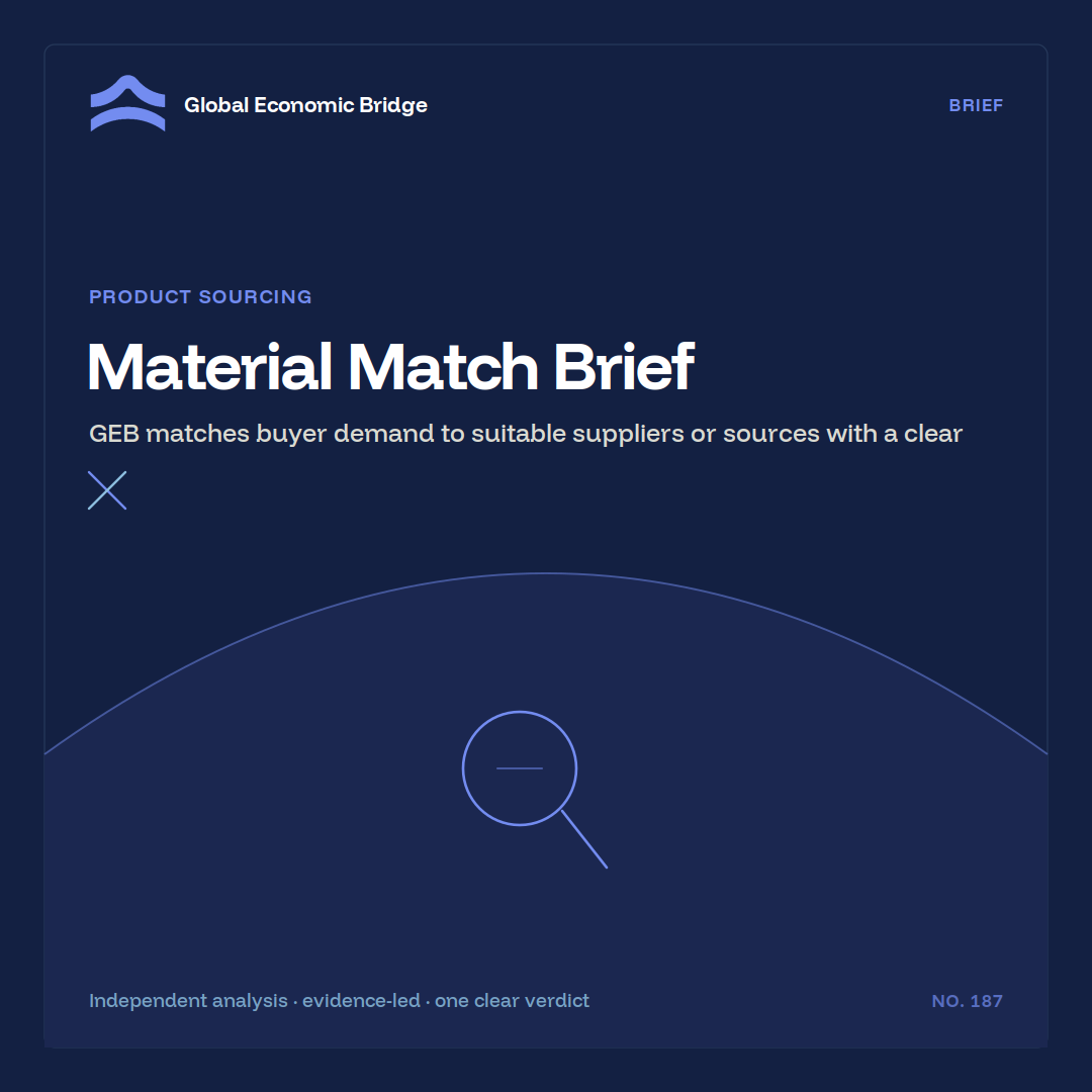 Material Match Brief, Global Economic Bridge