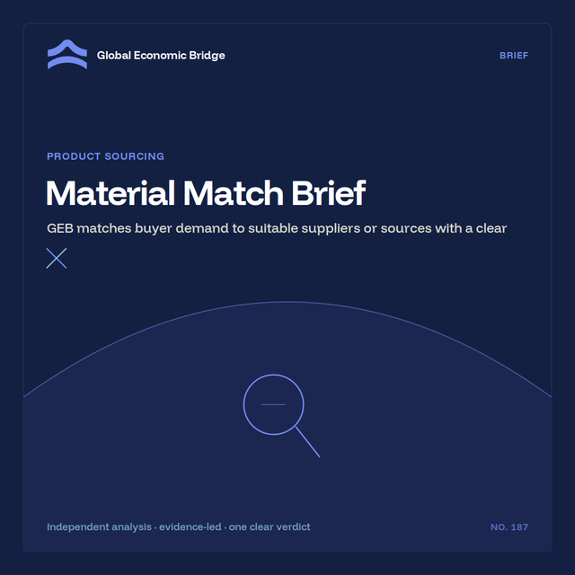 Material Match Brief, Global Economic Bridge