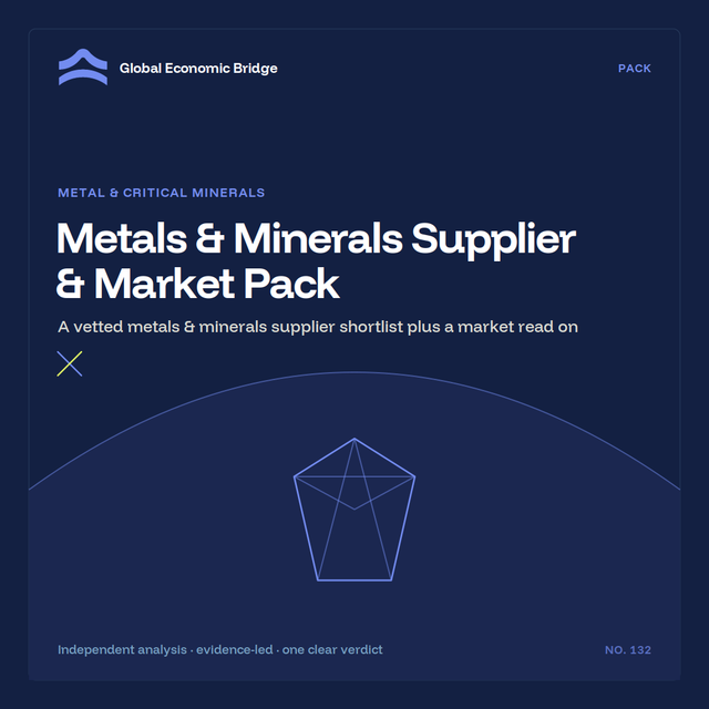 Metals & Minerals Supplier & Market Pack, Global Economic Bridge
