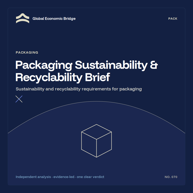 Packaging Sustainability & Recyclability Brief, Global Economic Bridge