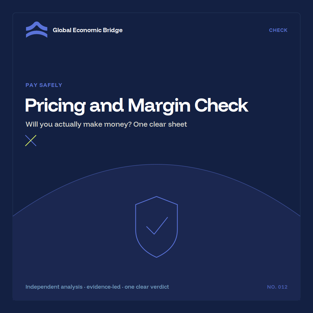 Pricing and Margin Check, Global Economic Bridge