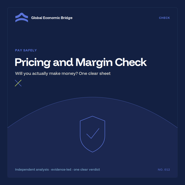 Pricing and Margin Check, Global Economic Bridge