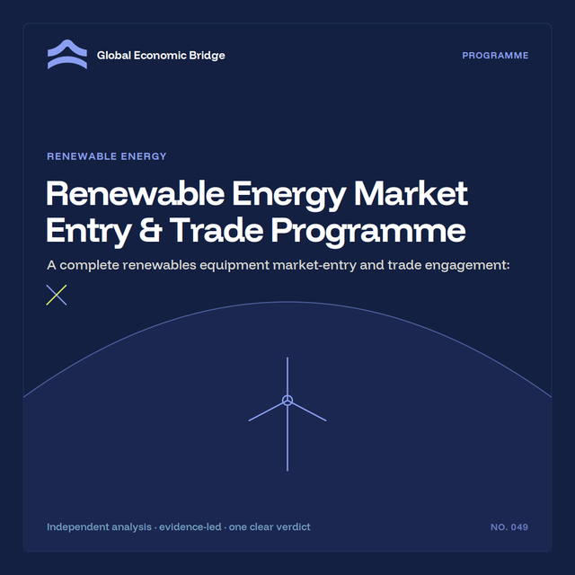 Renewable Energy Market Entry & Trade Programme, Global Economic Bridge