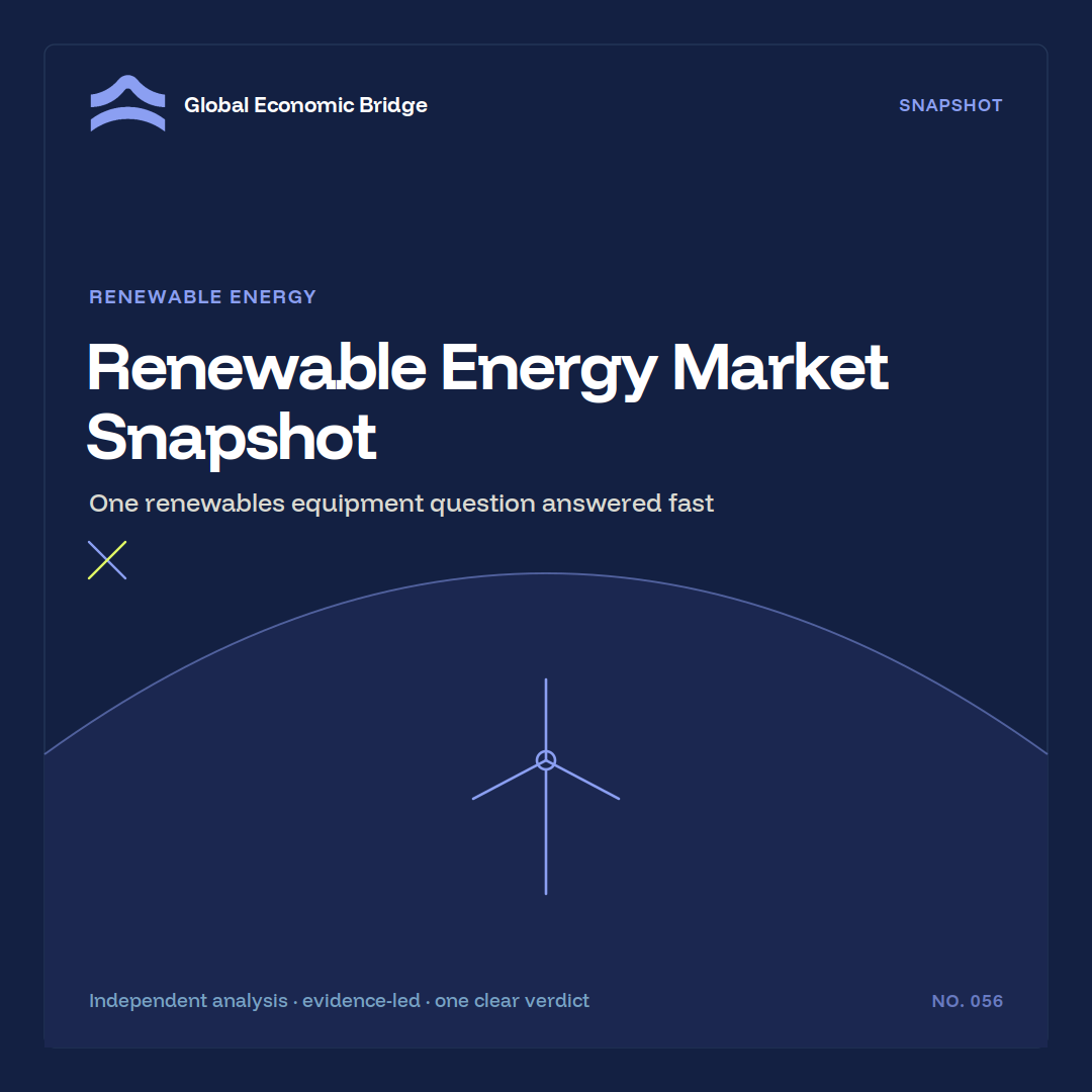 Renewable Energy Market Snapshot, Global Economic Bridge