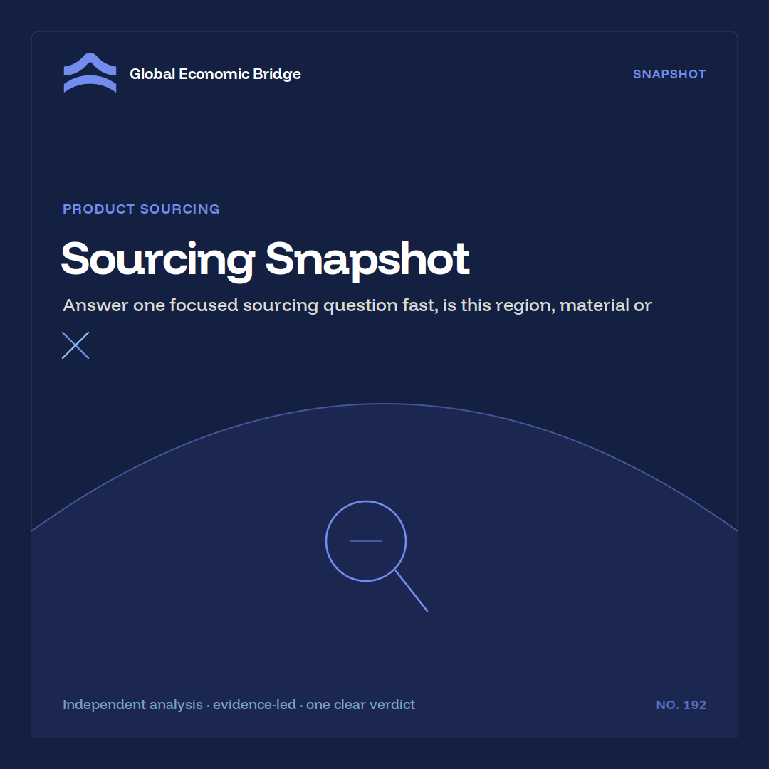 Sourcing Snapshot, Global Economic Bridge