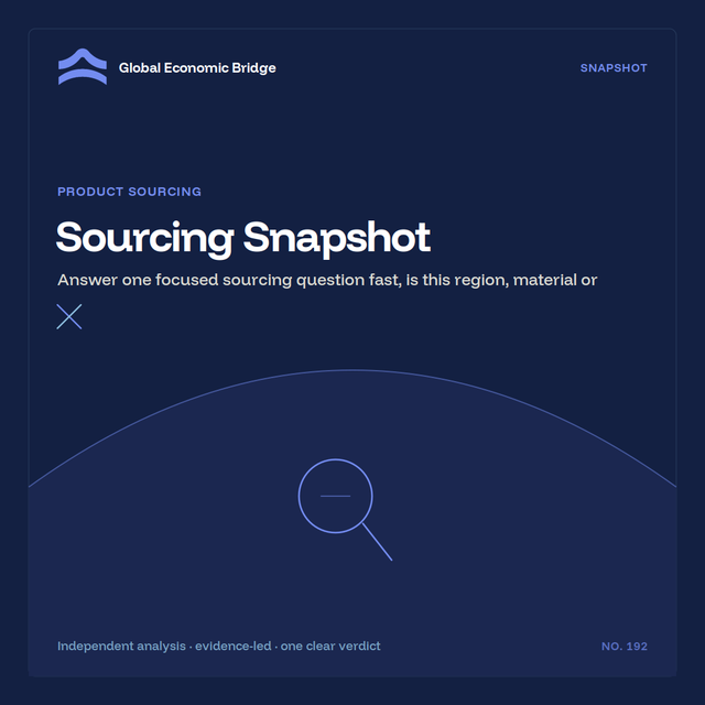 Sourcing Snapshot, Global Economic Bridge