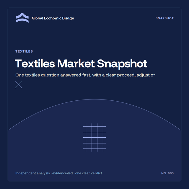 Textiles Market Snapshot, Global Economic Bridge