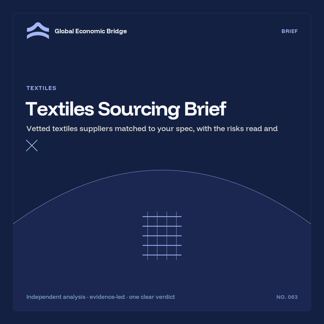 Textiles Sourcing Brief, Global Economic Bridge