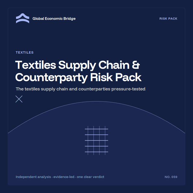 Textiles Supply Chain & Counterparty Risk Pack, Global Economic Bridge